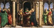 RAFFAELLO Sanzio The Presentation in the Temple (Oddi altar, predella) oil